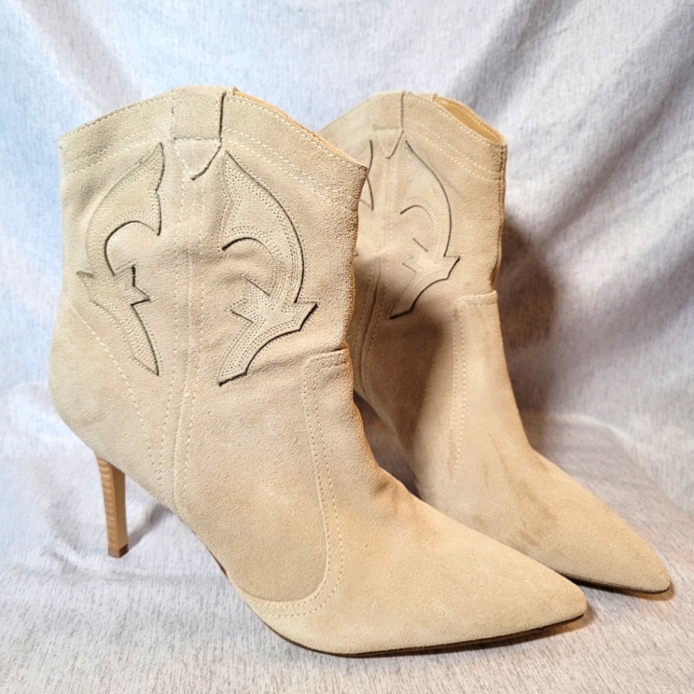 Nine West Cream Ankle Boots